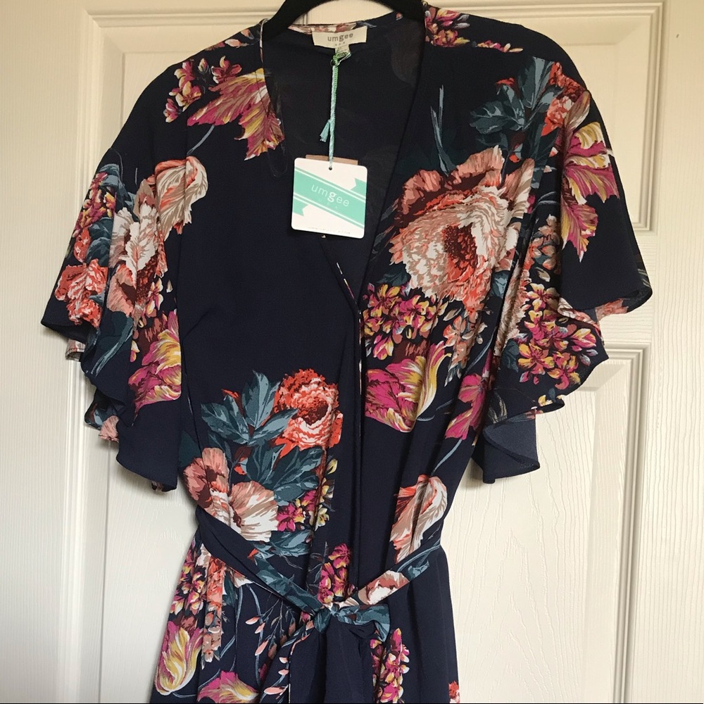 Umgee navy blue floral dress